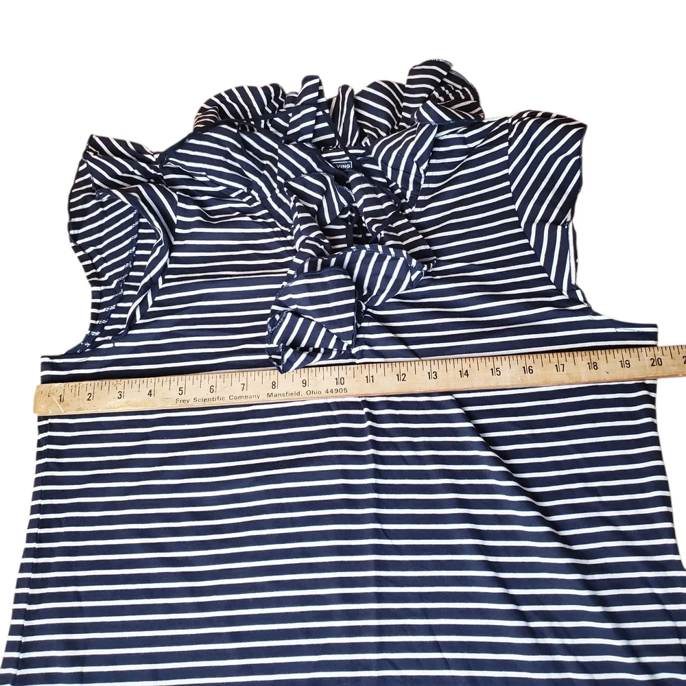 American Living By Ralph Lauren Navy and White Striped Top. XL. Nautical. B0025 - Picture 6 of 9
